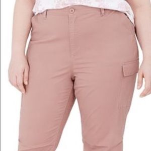 Celebrity Pink Crop Cargo Pants Pink Plus 22W